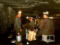 coal miners at lunch