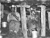 coal miners at lunch